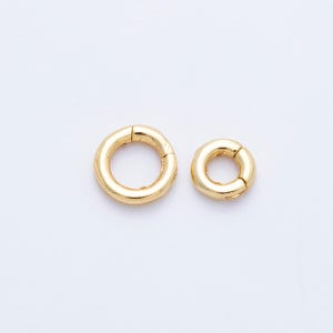 16K Gold Filled 6mm, 8mm Minimalist Pull Round Gate Closure Finding Dainty Ring DIY Jewelry Making Supply custom accessory | Findings-00043