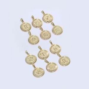 Złote zawieszki z konstelacją, symbole zodiaku, zawieszki z horoskopem, złote zawieszki astrologiczne, minimalistyczna biżuteria a1719-1724