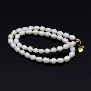 Collier élégant de graines de perles d’eau douce, collier de couches, collier de perles, collier de perles, cadeau de demoiselle d’honneur minimaliste, bijoux de mariage 18 »