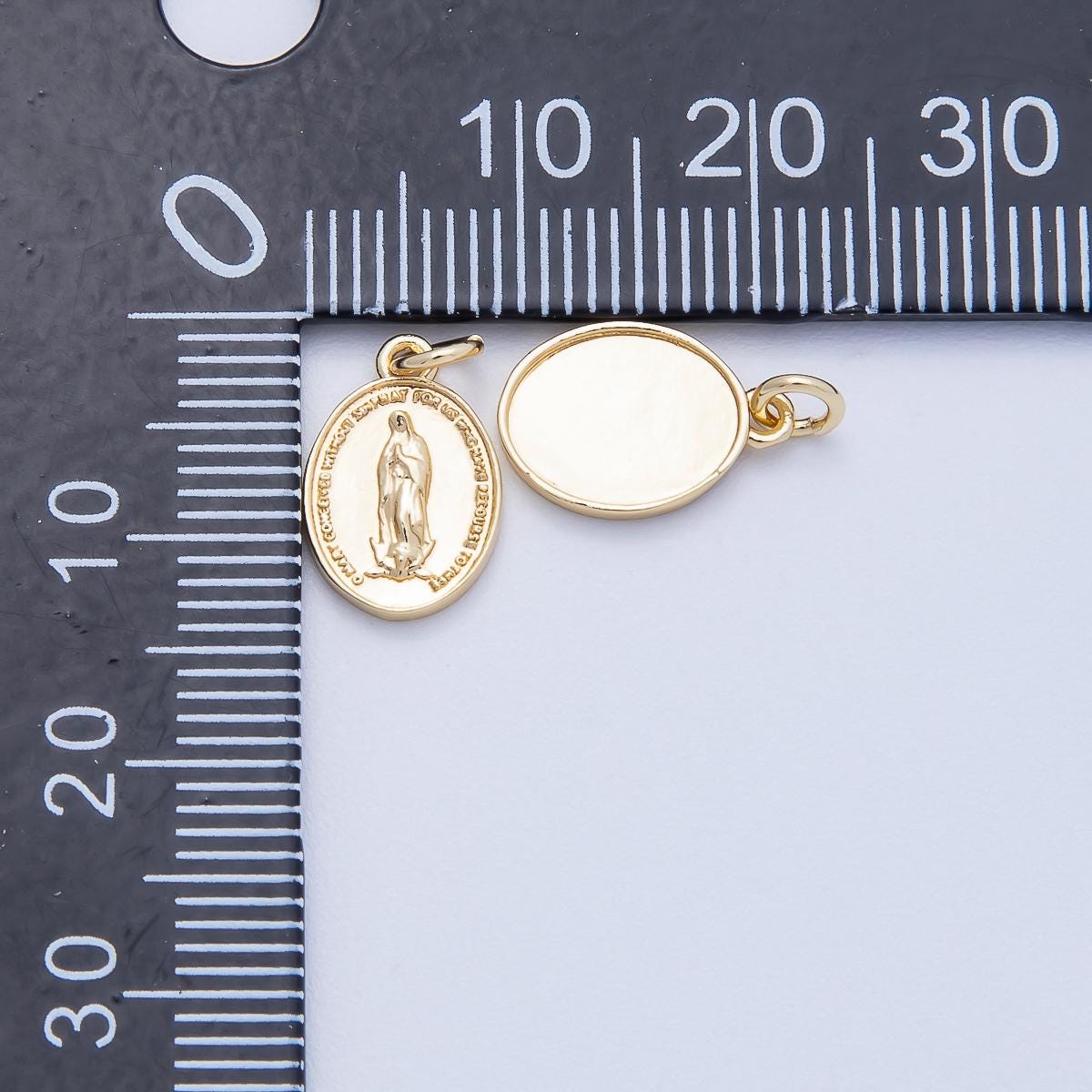 18K Gold Filled Dainty Virgin Mary Pendant Our Lady of Guadalupe Charm ...