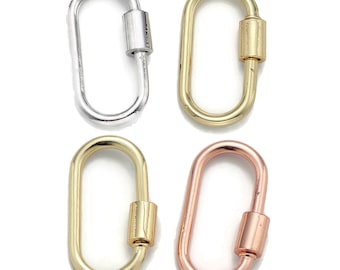 1pc Carabiner Screw  Clasp, Screw Clasp Oval , Interlocking Oval Clasp, Oval Shaped Clasps, Gold, Silver, and Rose Gold Color Supp-127