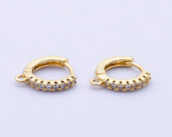 Gold Filled Clear Cubic One Touch W/ Open Link, Lead Nickel