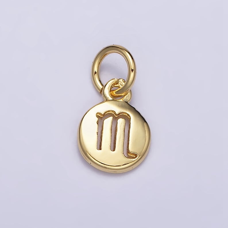 Small Zodiac Charms Gold Filled Charm Astrological Zodiac Signs, Zodiac Symbols for Add on Pendant Bracelet Earring Horoscope Charm AD483 image 7