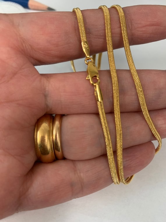 1pc Ready to Use 24K Gold Plated Herringbone Curb Necklace Chain,  Layer Curb Chain Bold Necklace, For Pendant Necklace Making, 807