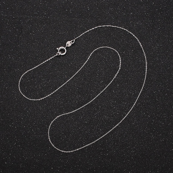 Fine silver chain necklace .50mm cable chain necklace 15.5 inch length choker necklace for her wa1877
