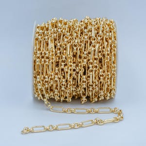 24K Gold Plated Figure 8 Chain by Yard, Gold Figure Eight Chain by Foot ...