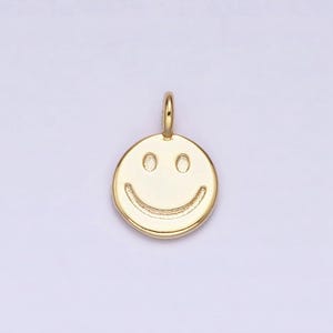 Dainty 16k Gold gefüllt glückliches Gesicht Charme baumeln Charme für Armband Halskette Ohrring Komponente y2k Schmuck ac1145