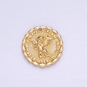 Gold Engel Charms 14k gold filled Engel Münze Anhänger Engel machen Ihren Traum glücklich immer b-881