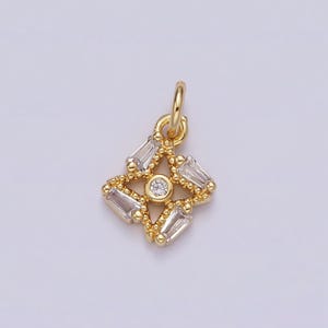 Mini star baguette cz stone celestial star add-on charm for bracelet necklace earring component | n1095