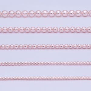 Handcrafted Soft Pink Shell Pearl Necklace 17 inch + 2 inch extender for Layering minimalist Jewelry Making Supply WA2785