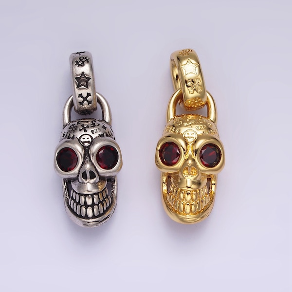 Set of 6 Bloodshot Red Eyed Skull Ornaments Medium 11cm Pack