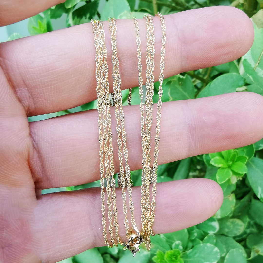 Dainty Singapore Chain Gold Twist Chain Necklace Layering Etsy