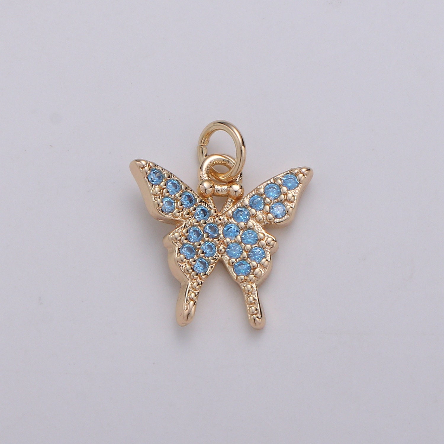 Dainty 18K Gold Plated Micro Pave Monarch Butterfly Charm - Etsy