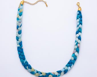 Colorful Scarf Necklace 17 inch Make your own Scarf Necklace Charm Jewelry Supply with PVD Gold Stainless Clasp wa-00875