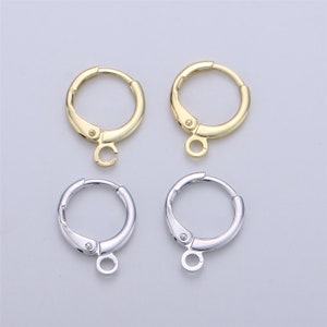 Simple Round 10mm One Touch Earring jewelry Making, Earring supplies 24K Gold Filled huggie hoop earring with Open Link for Charm