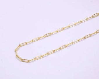 Chaîne inachevée de trombone minimaliste de 3 mm remplie d'or 14 carats pour la fabrication de bijoux | rouleau-1454