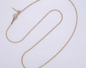 16K Gold Filled 1.2mm Dainty Cable 18.5 Inch Slider Chain Necklace | WA-1939