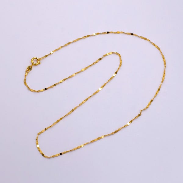 24k Gold Filled Dapped Cable Chain Necklace 18, 24 Inch long Ready to Wear Necklace for Layering Jewelry Inspired WA-2322