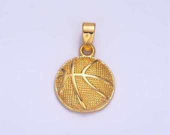 Basket ball pendant small sport charm for handmade jewelry supplies 24k gold filled ball charm aa-1000