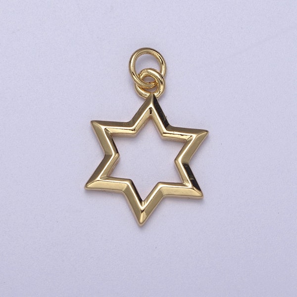 Dainty Star of David Charm Jewish Charm, Magen David Religious Jewelry N-309