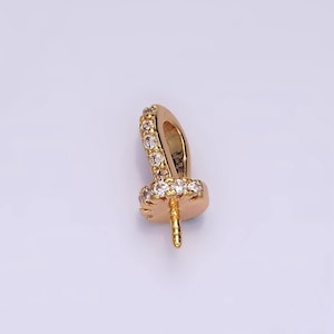 18k gold filled peg bail hold for half drill pearl and bead cz bail charm jewelry findings supplies z499