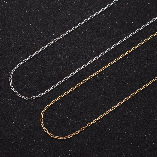 24K Gold Filled Unfinished 1.9mm Cable Paper Clip Gold / Silver Wholesale Bulk Chain For Jewelry Making | Roll-899, Roll-900