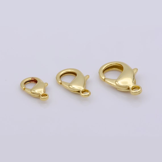 18 Karat Gold Plated Lobster Claw Clasps in Bulk for DIY Jewelry