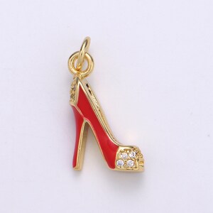 Stiletto Heels 24K Gold Charm Micro Pave High Heel Charm, Lady's Shoes ...