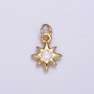 16K Gold Filled Mini Star Pendant Star Burst Celestial Jewelry Add-On Charm | AC1166