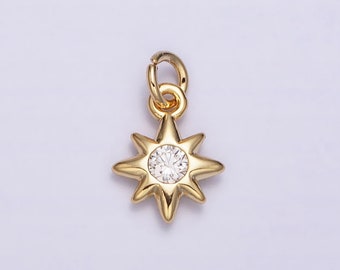 16K Gold Filled Mini Star Pendant Star Burst Celestial Jewelry Add-On Charm | AC1166