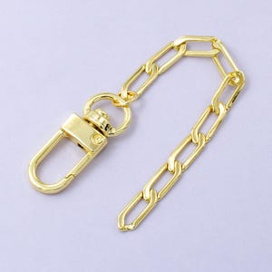 Nowoczesny łańcuszek spinacza do papieru 24k wypełniony złotem 5 cali do zawieszek do torebek DIY do wyrobu biżuterii z zawieszkami do torebek WA-2759