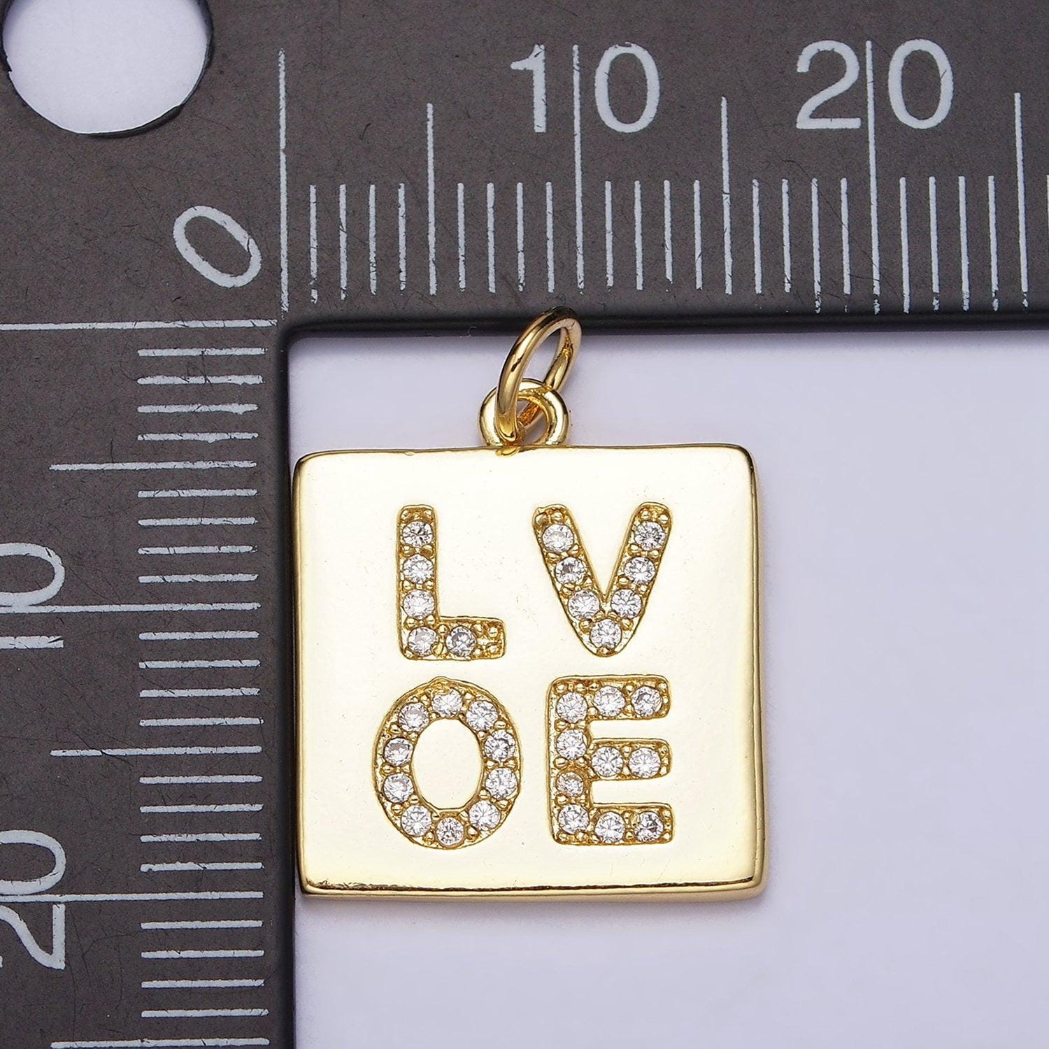 Dainty Cubic Tag Charm 
