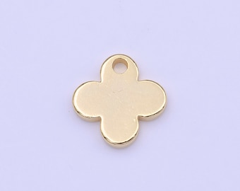 Mini Blank Flat Gold Clover Charm for Add on Charm Lucky Jewelry Saint Patrick Jewelry Inspired C555