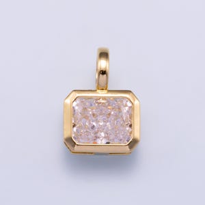 Minimalistiskt tjockt guldpläterat chokerhalsband starkt manschetthalsband för personliga charmpärlor smycken WA-4277 CHARMS-00750-752 Rectangle Charm