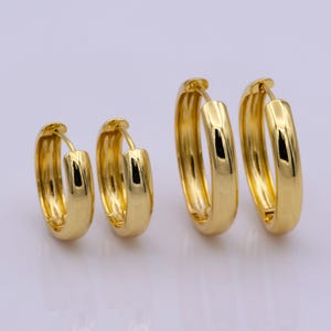 Gold hoop earrings, bold gold filled hoops, 23 mm, 30mm, everyday hoop jewelry christmas gift