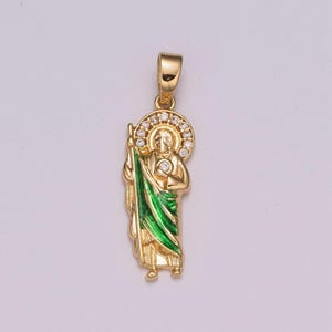 Gold filled saint jude necklace pendant ~san judas tadeo cadena~ religious saint jude~ grandiosa cadena de san judas, n-1399
