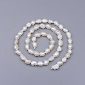 Grade aa high quality natural freshwater baroque nugget keshi pearl beads - white - approx 5mm length wa-1660