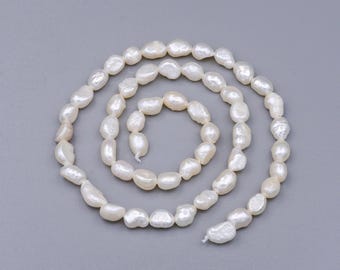 Grade aa high quality natural freshwater baroque nugget keshi pearl beads - white - approx 5mm length wa-1660