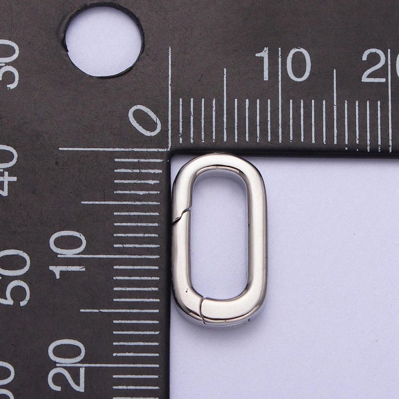 Oval Spring Clasp, Gold Silver Spring Carabiner Clasp, Dainty ...