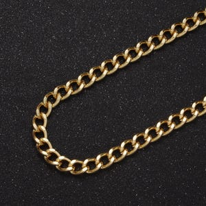 24k gold filled concave curb chain by yard, 6mm width wholesale bulk roll chain for necklace bracelet making, jewelry supply component, 651