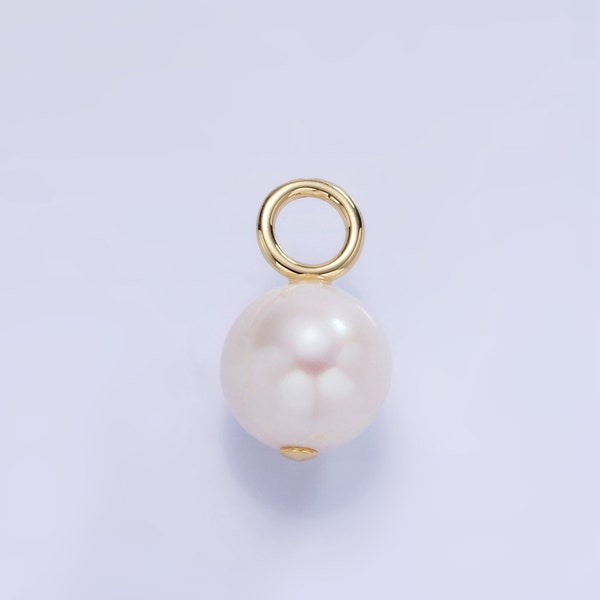 Dainty 14K Gold Filled 11mm Shell Pearl Potato Drop Charm for Wedding Minimalist Jewelry For Necklace Earring Component | P1717