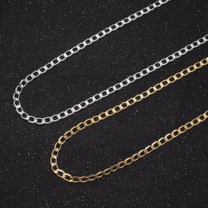 2mm, 2.5mm, 3mm, 3.5mm, 4mm 24k gold filled wholesale bulk flat curb figaro link unfinished jewelry component chain | roll-911 ~ roll-961