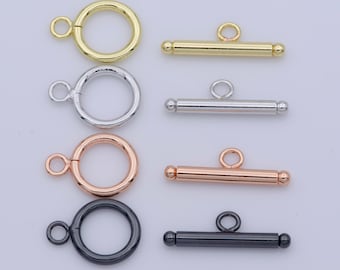 1 Set 14mm Knebelverschluss Silber, Roségold, Schwarz für Armband Kette k-175