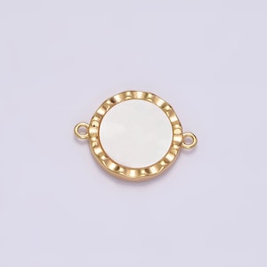 16K Gold Filled 10mm Shell Pearl Round Charm Connector for Minimalist Bracelet link Connector | G705