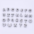 Silver 8mm Initial Letter Alphabet Chubby Spacer Bead Bubble Initial Charm spacer for Beaded Jewelry | AF-40