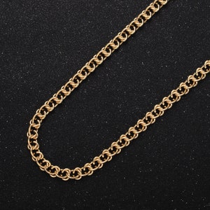 24K Gold Filled 4mm 5mm 6mm Double Cable Link Unfinished Designed Chain For Statement Jewelry Making Wholesale Chain Roll-1064