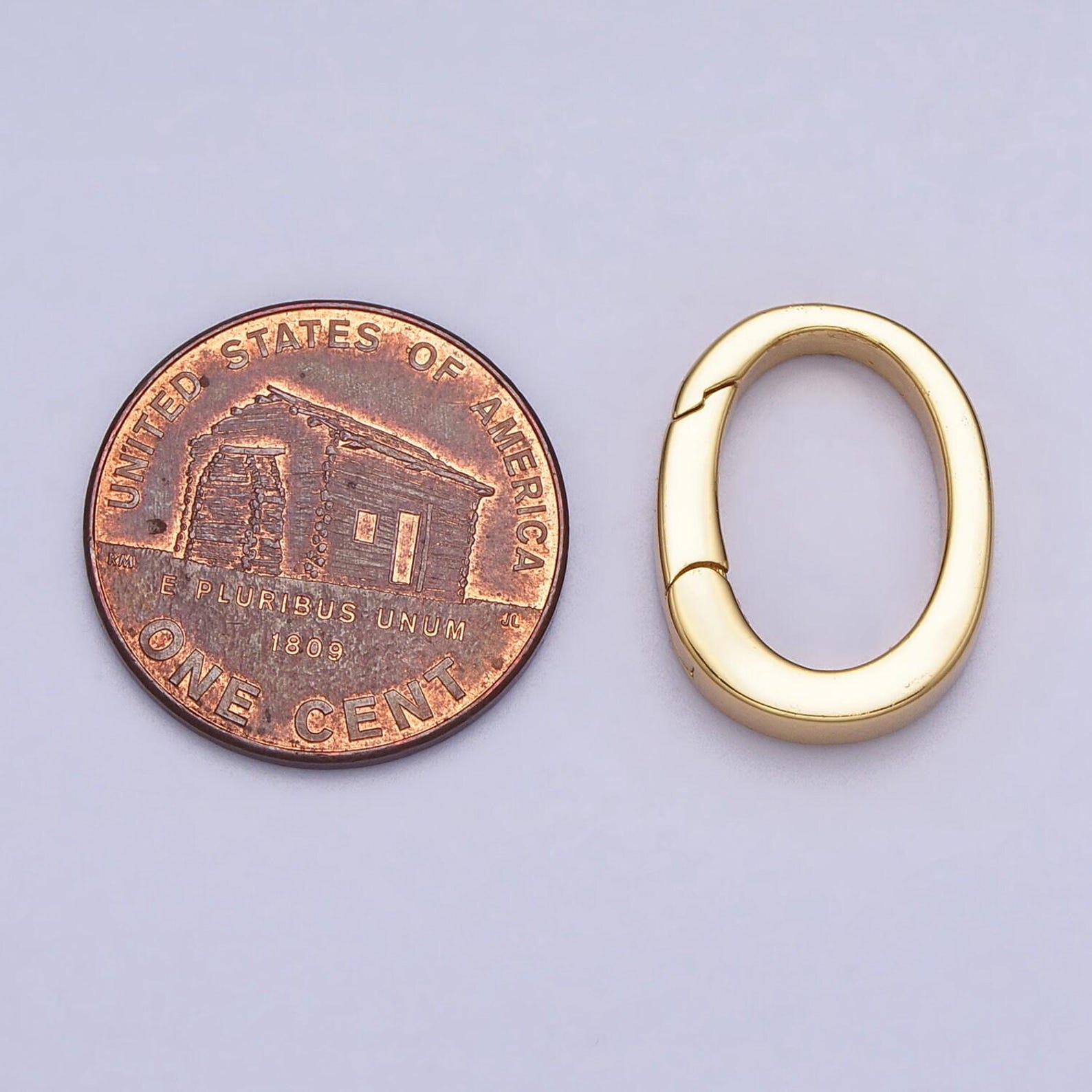 Mini Gold Spring Gate Ring, Push Gate Ring 13.4 X 17.5mm Oval Ring ...