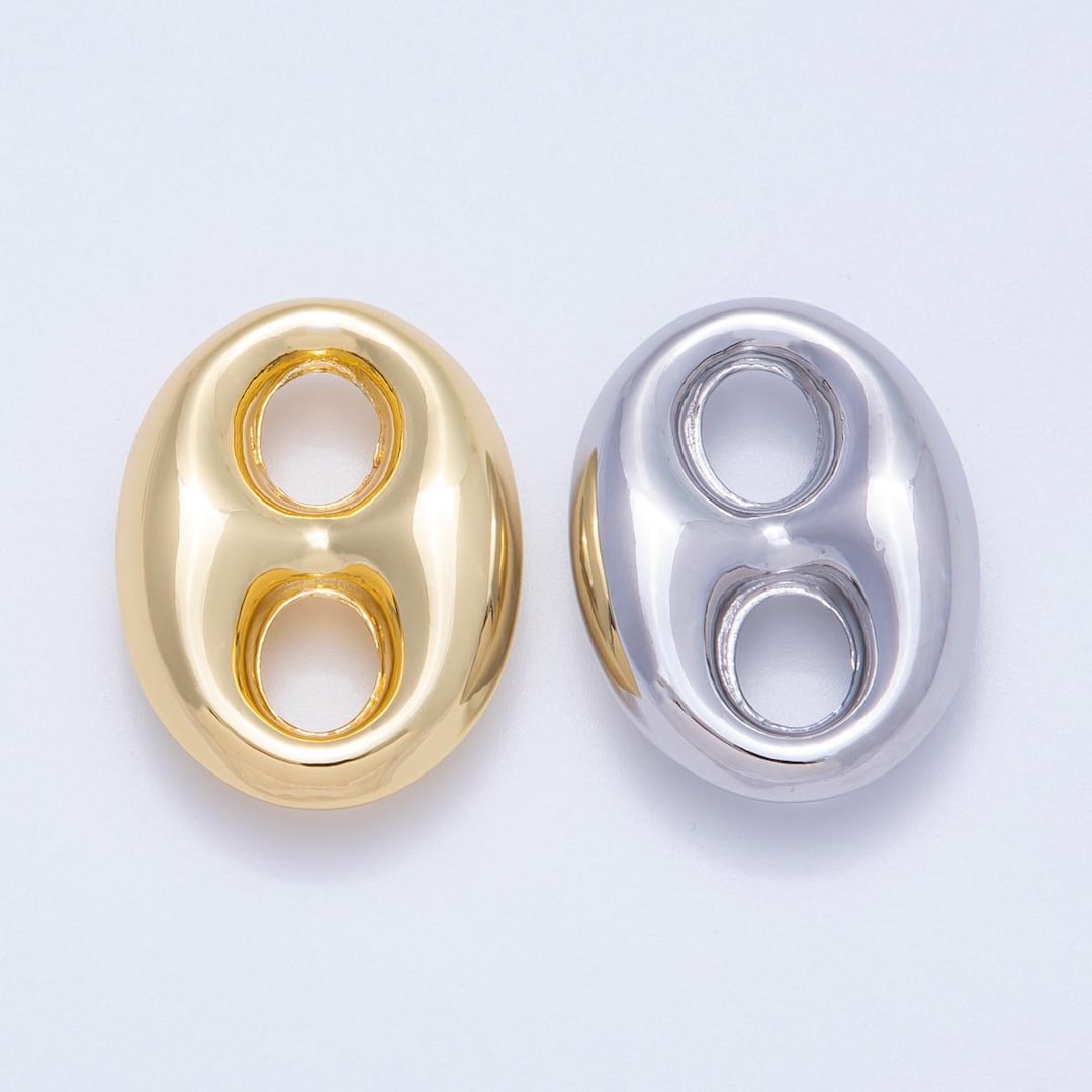 16k Gold Filled Mariner Link Connectors Button Spacer Beads for