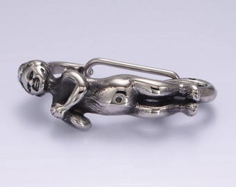 Roestvrijstalen karabijnhaak met karabijnhaak van 45 mm met karabijnhaak voor onderdelen sleutelhanger | z666