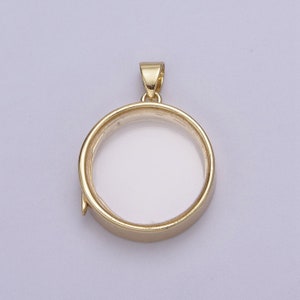 Dainty Double Sided Round Shaped Glass Case Pendant Locket Customizable DIY Charm Component Necklace, Bracelet | N-580